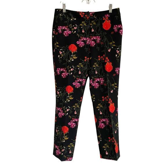 Cynthia Rowley Mulred Style Black‎ Pants Cropped Floral Straight Pants 6 - Picture 1 of 12